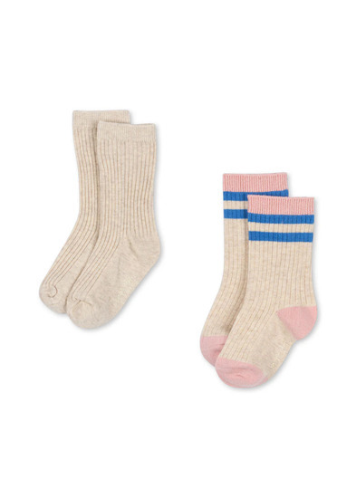Rib kousen 2-pack - lolly stribe - Konges Sløjd (Size: 22/24 (2Y))